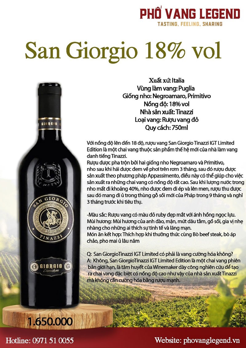 San Giorgio Tinazzi Igt Limited Edition Top 5