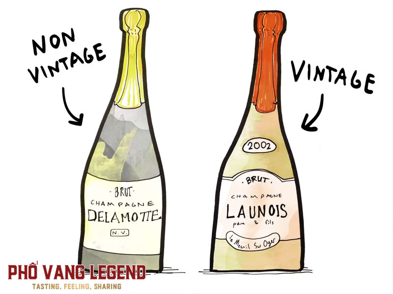 Champagne Vintage và Non-vintage