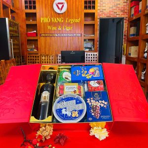 Hộp Quà Tết Rượu Vang & Bánh Kẹo - Pv04