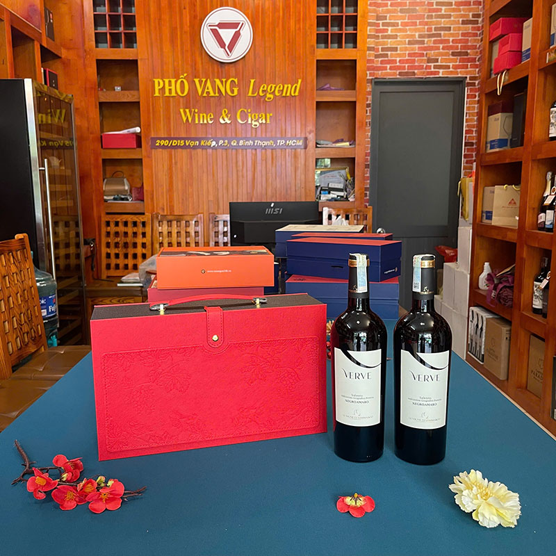 Hộp Quà Tết Rượu Vang Đôi Pv01 Hộp Quà Tết Rượu Vang Đôi Pv01