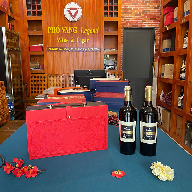 Hộp Quà Tết Rượu Vang Đôi Pv02