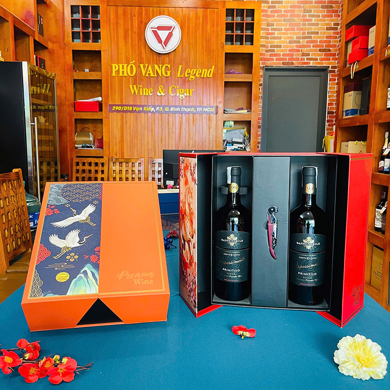 Hộp Quà Tết Rượu Vang Đôi Pv12