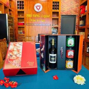 Hộp Quà Tết Rượu Vang & Hạt Dinh Dưỡng Pv02