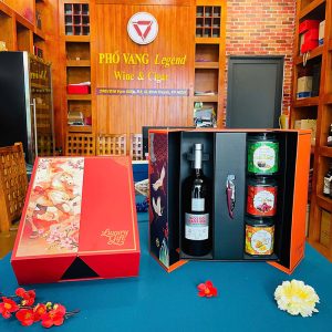 Hộp Quà Tết Rượu Vang & Hạt Dinh Dưỡng Pv06