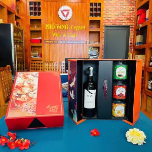 Hộp Quà Tết Rượu Vang & Hạt Dinh Dưỡng Pv07