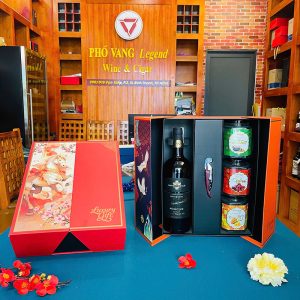 Hộp Quà Tết Rượu Vang & Hạt Dinh Dưỡng Pv08