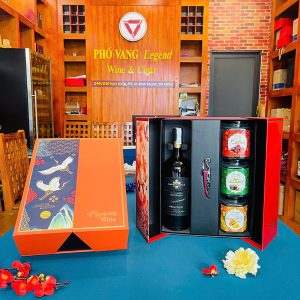 Hộp Quà Tết Rượu Vang & Hạt Dinh Dưỡng Pv17