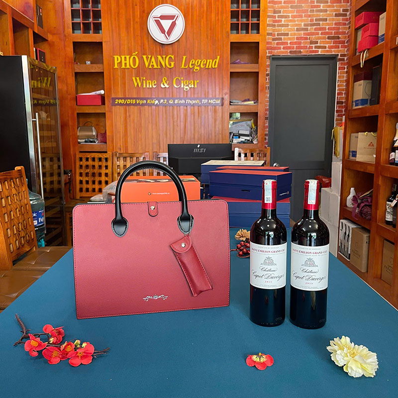 Túi Da Quà Tết Rượu Vang Pv02