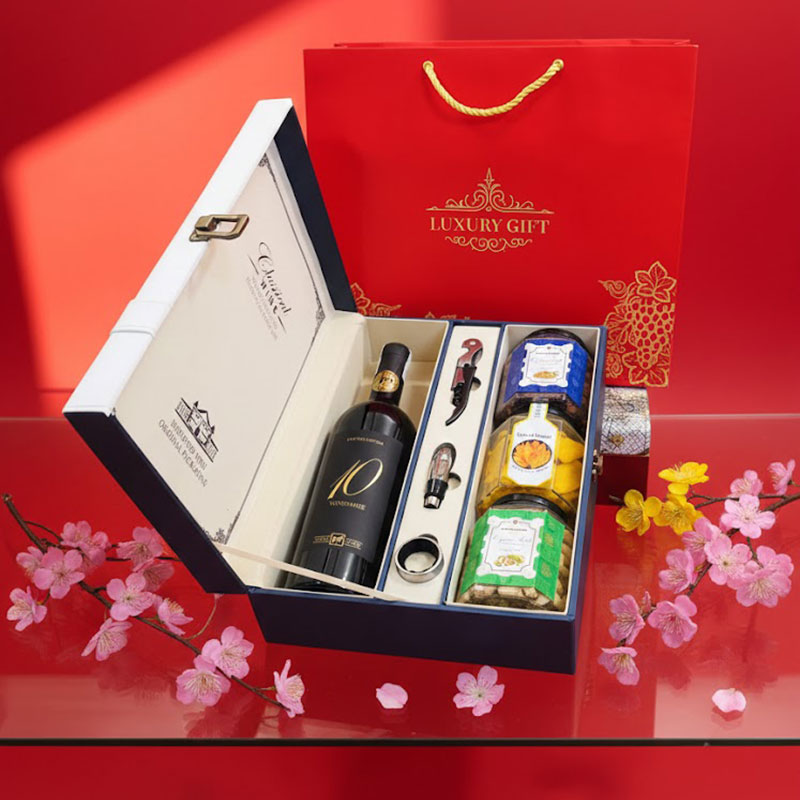 Phần Quà Rượu Vang Và Hạt